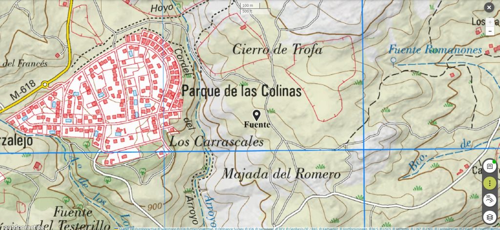 Fuente señora, situación en mapa